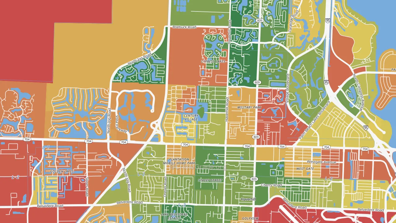 Century Village, West Palm Beach, FL Map of Drug-Related Crime Rates