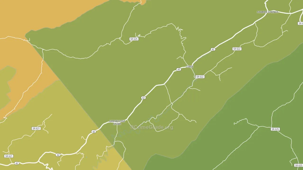 Ceres, VA Map of Drug-Related Crime Rates