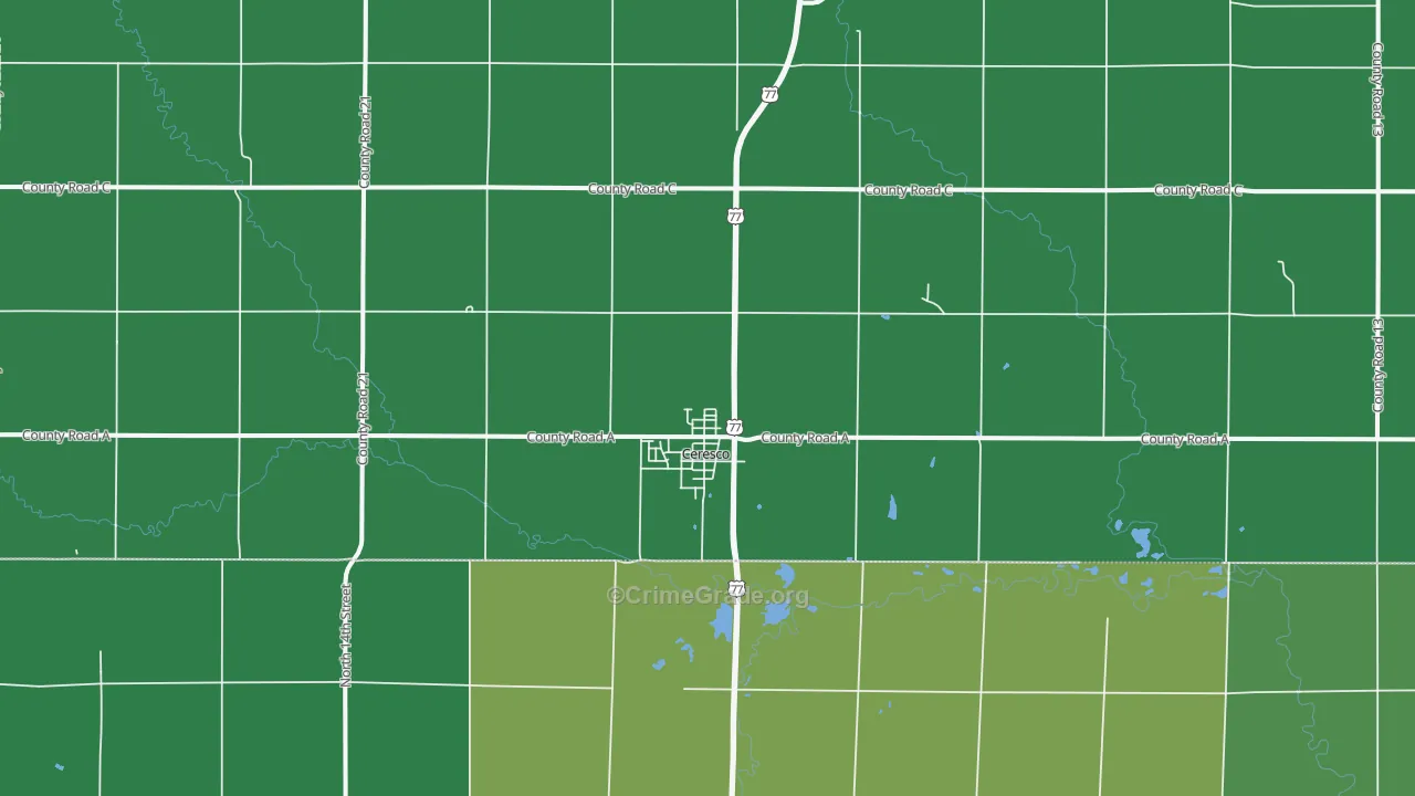 Ceresco, NE Map of Drug-Related Crime Rates