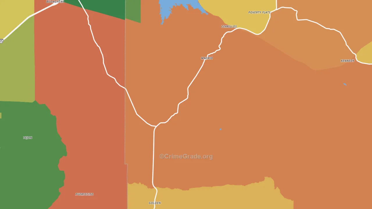Cerrillos, NM Map of Drug-Related Crime Rates