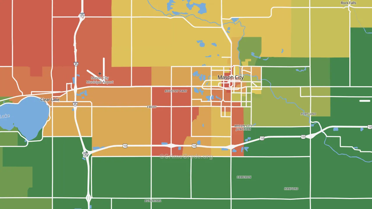 Cerro Gordo County, IA Map of Drug-Related Crime Rates