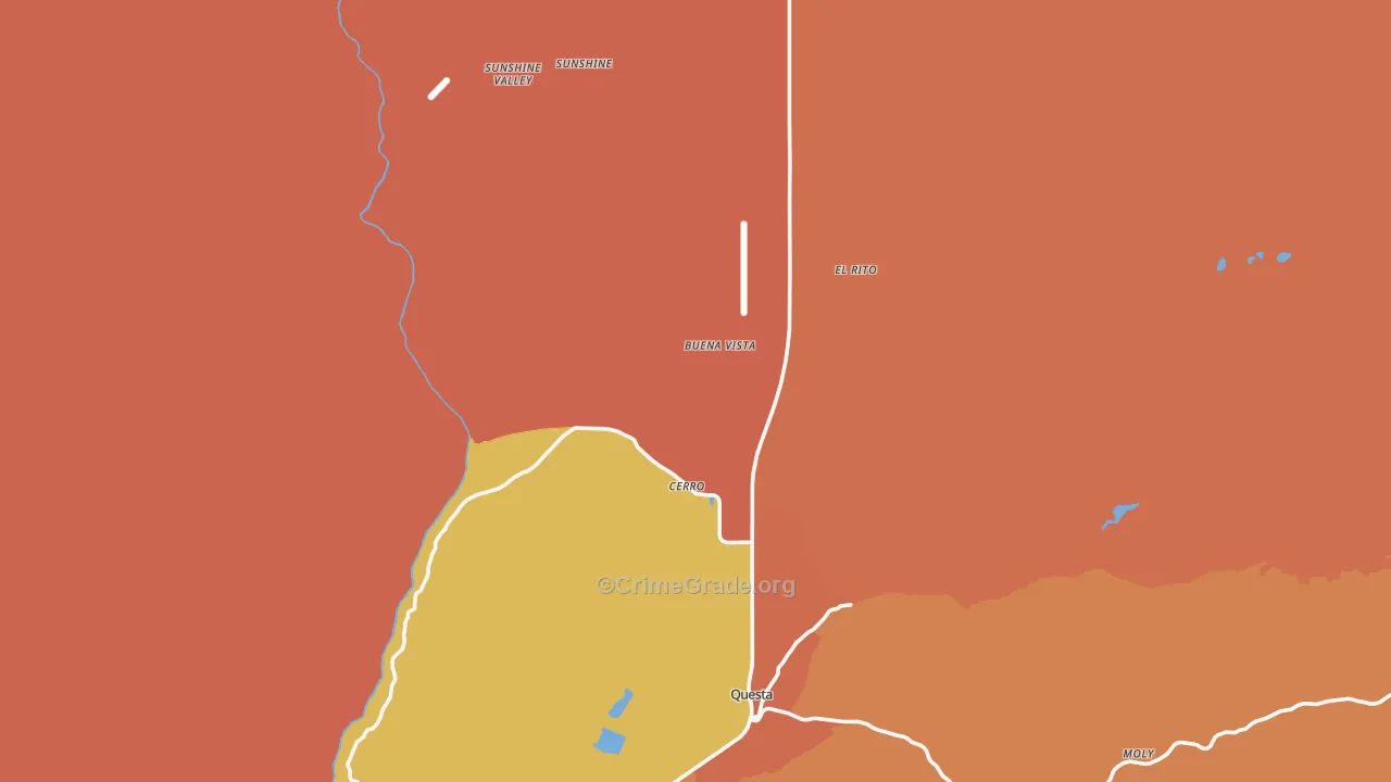 Cerro, NM Map of Drug-Related Crime Rates