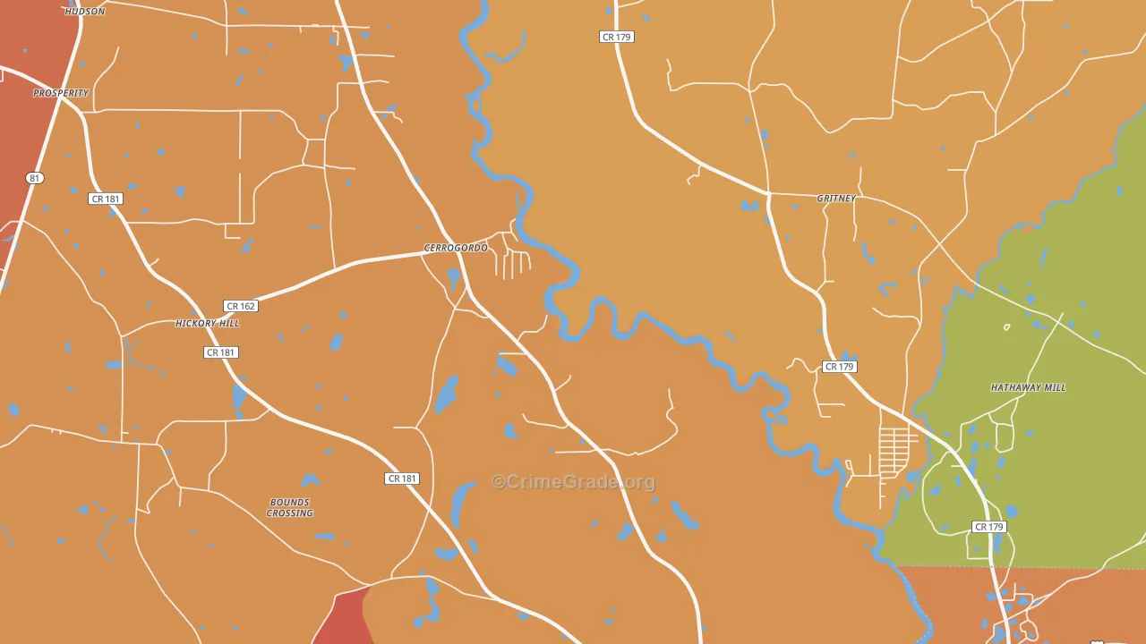 Cerrogordo, FL Map of Drug-Related Crime Rates