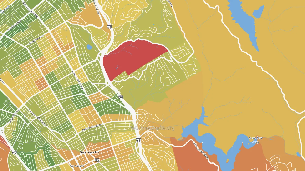 Chabot Park, Oakland, CA Map of Drug-Related Crime Rates