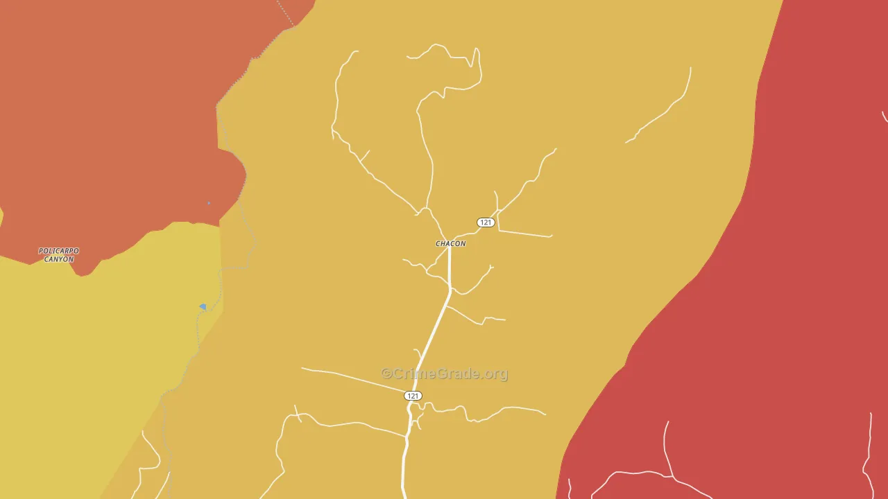 Chacon, NM Map of Drug-Related Crime Rates