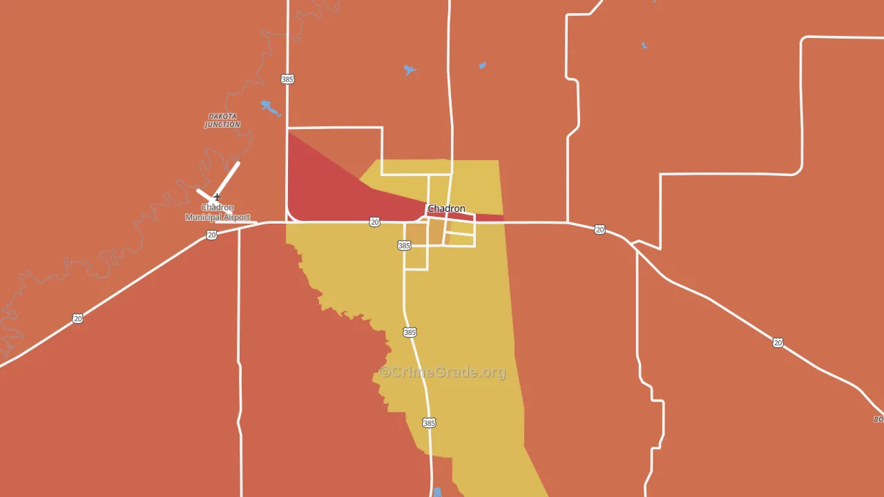 Chadron, NE Map of Drug-Related Crime Rates
