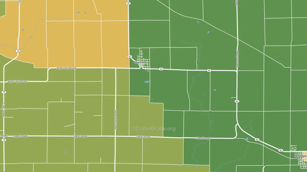 Chadwick, IL Map of Drug-Related Crime Rates