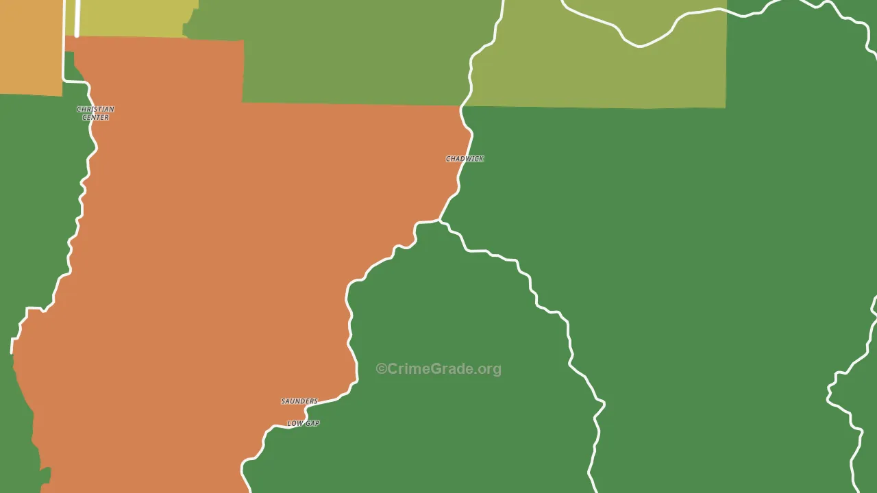 Chadwick, MO Map of Drug-Related Crime Rates