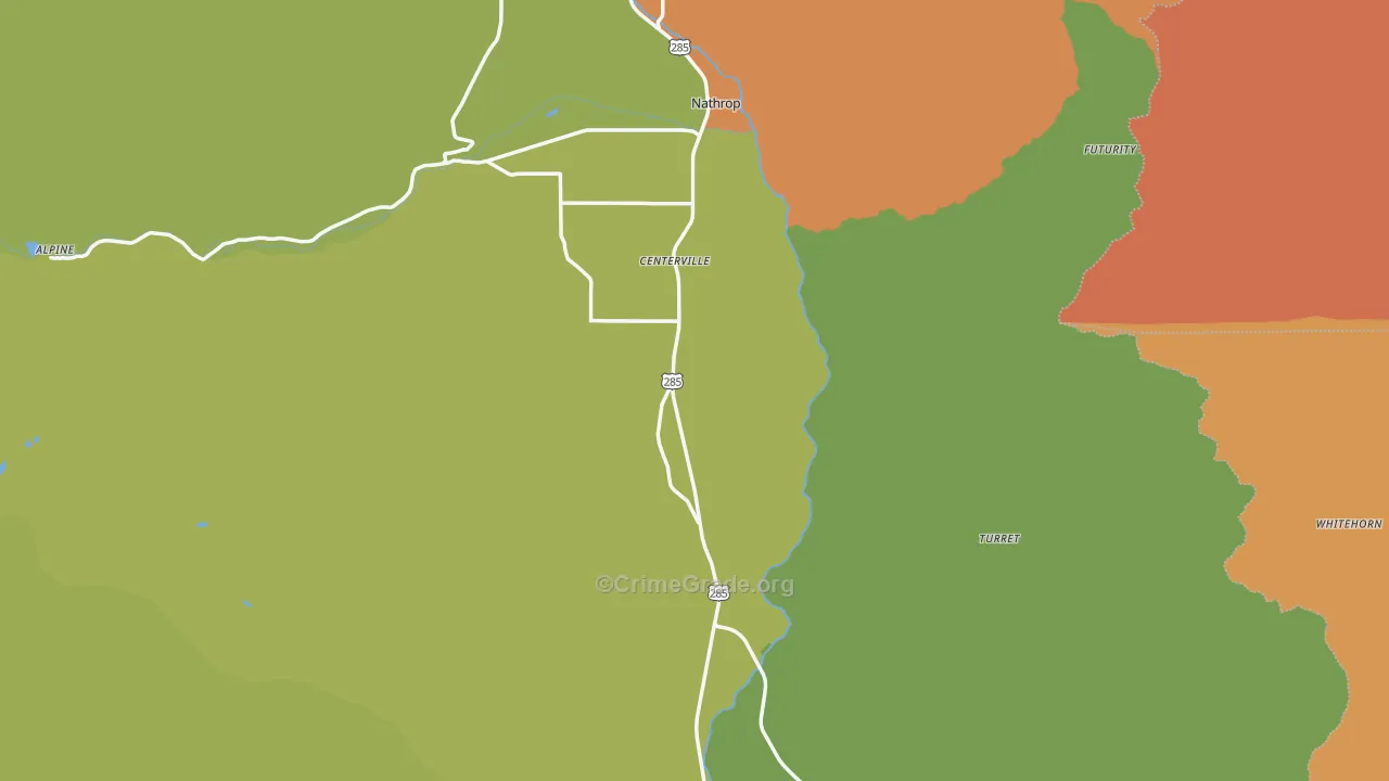 Chaffee County, CO Map of Drug-Related Crime Rates