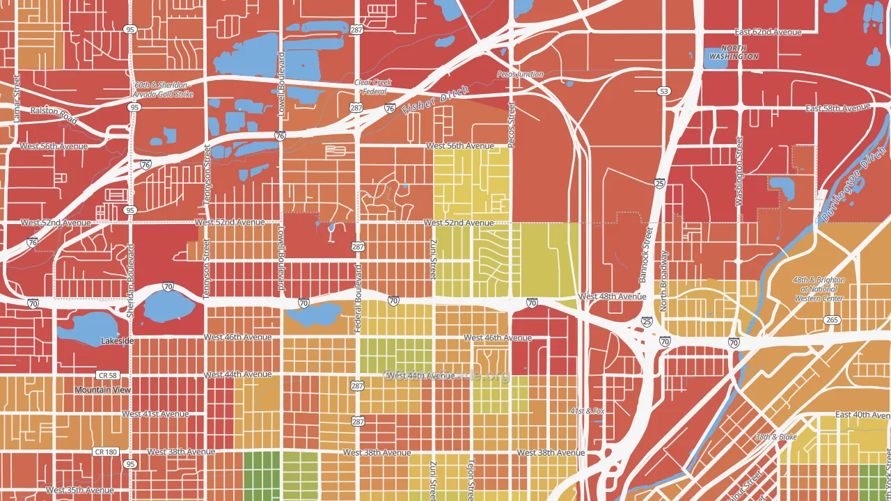 Chaffee Park, Denver, CO Map of Drug-Related Crime Rates