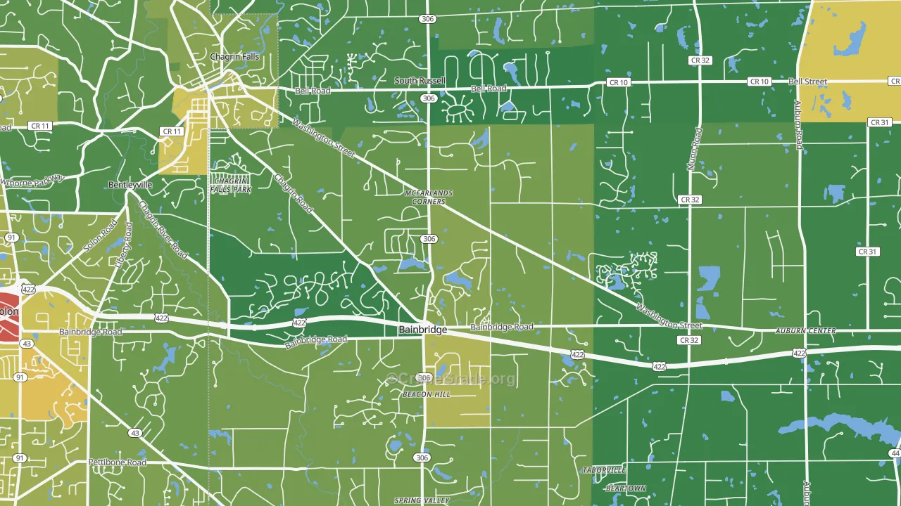 Chagrin Falls, OH Map of Drug-Related Crime Rates