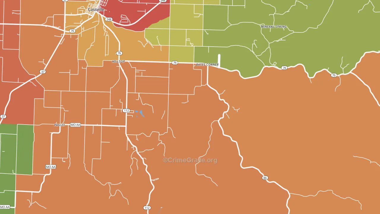 Chain-O-Lakes, MO Map of Drug-Related Crime Rates