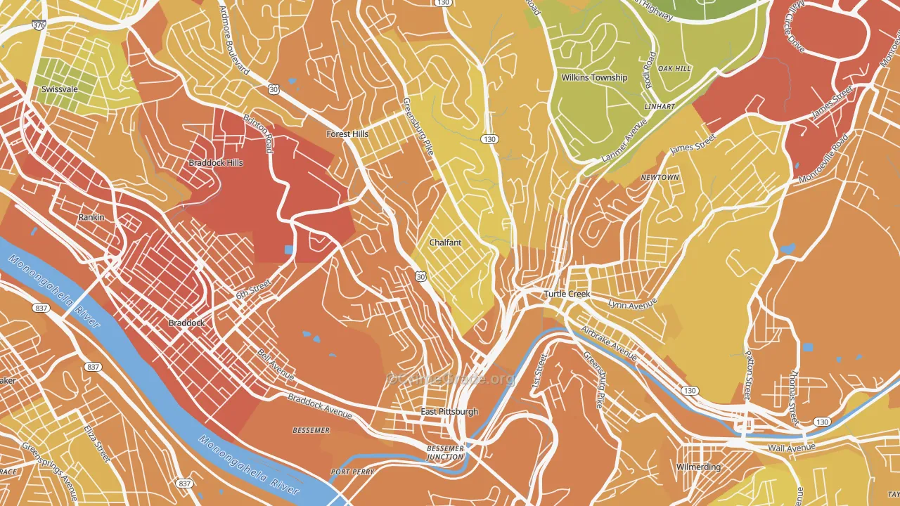 Chalfant, PA Map of Drug-Related Crime Rates