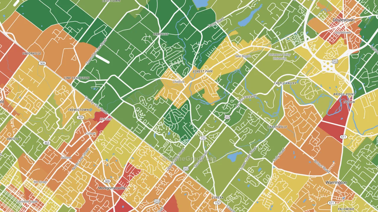 Chalfont, PA Map of Drug-Related Crime Rates