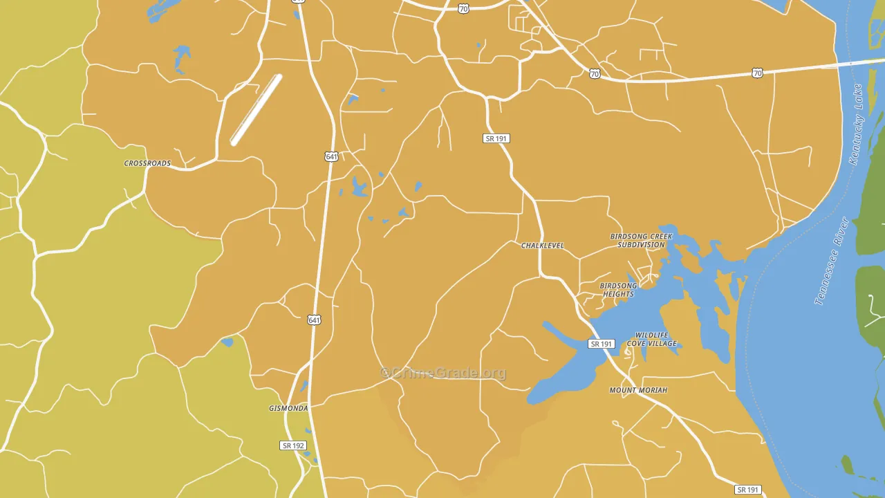 Chalklevel, TN Map of Drug-Related Crime Rates