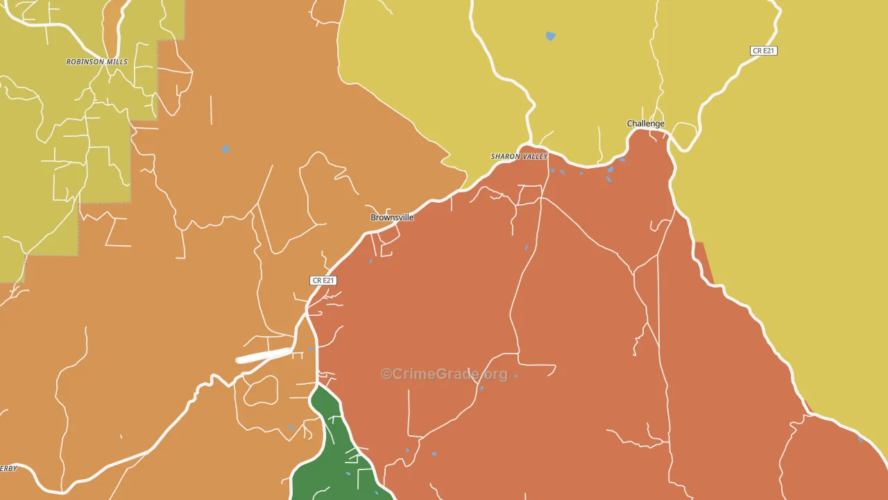 Challenge-Brownsville, CA Map of Drug-Related Crime Rates