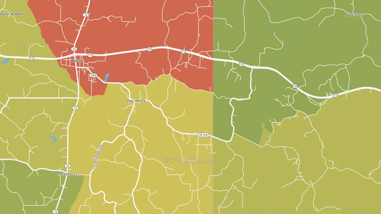 Chalybeate, MS Map of Drug-Related Crime Rates