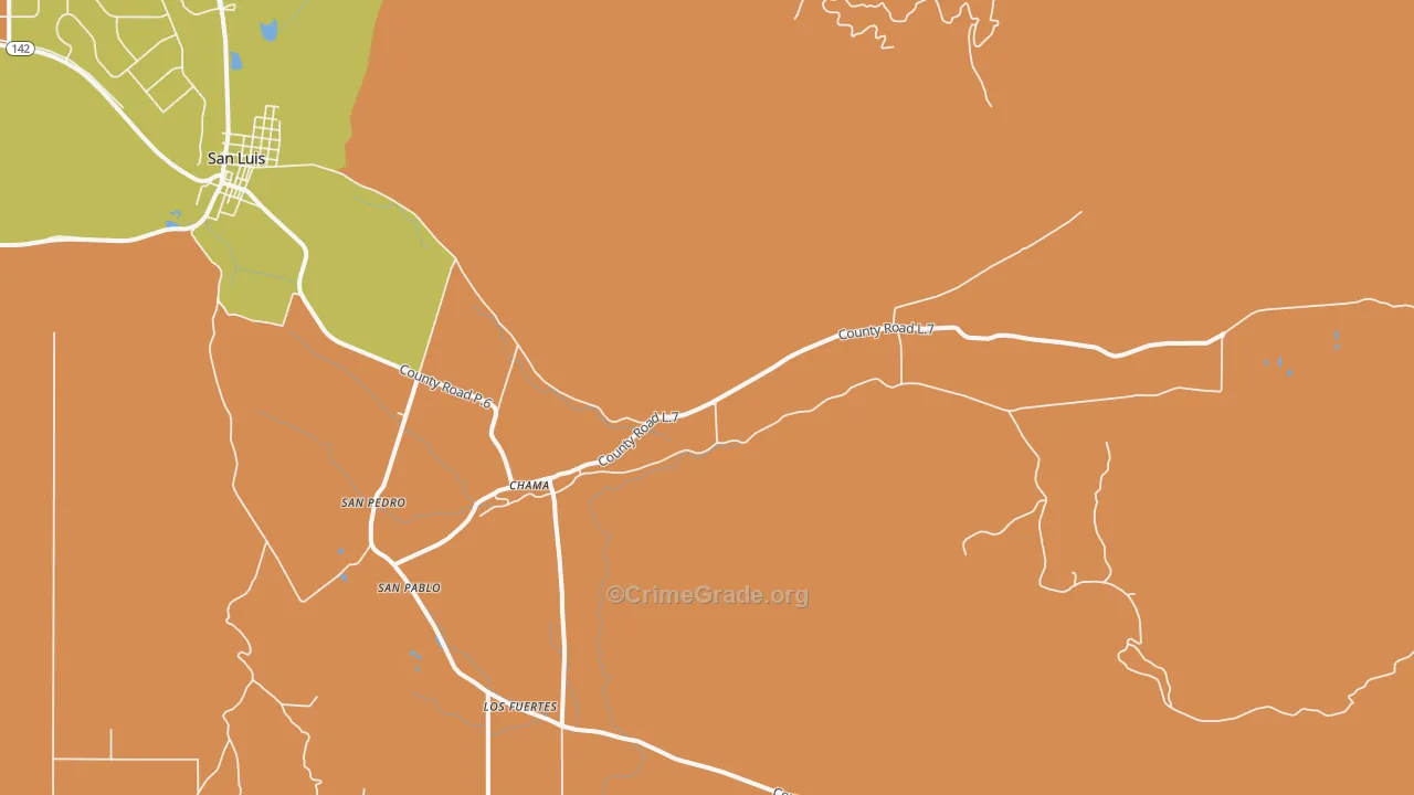 Chama, CO Map of Drug-Related Crime Rates