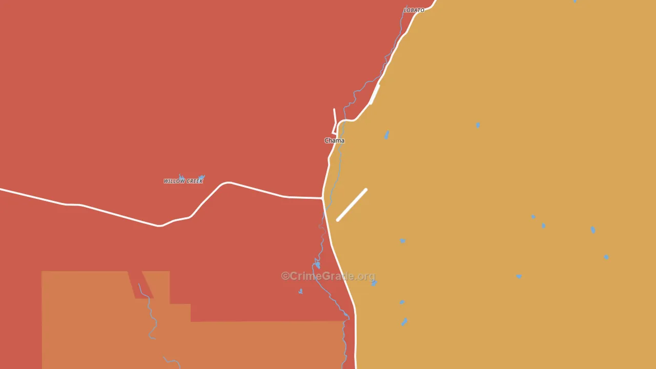 Chama, NM Map of Drug-Related Crime Rates