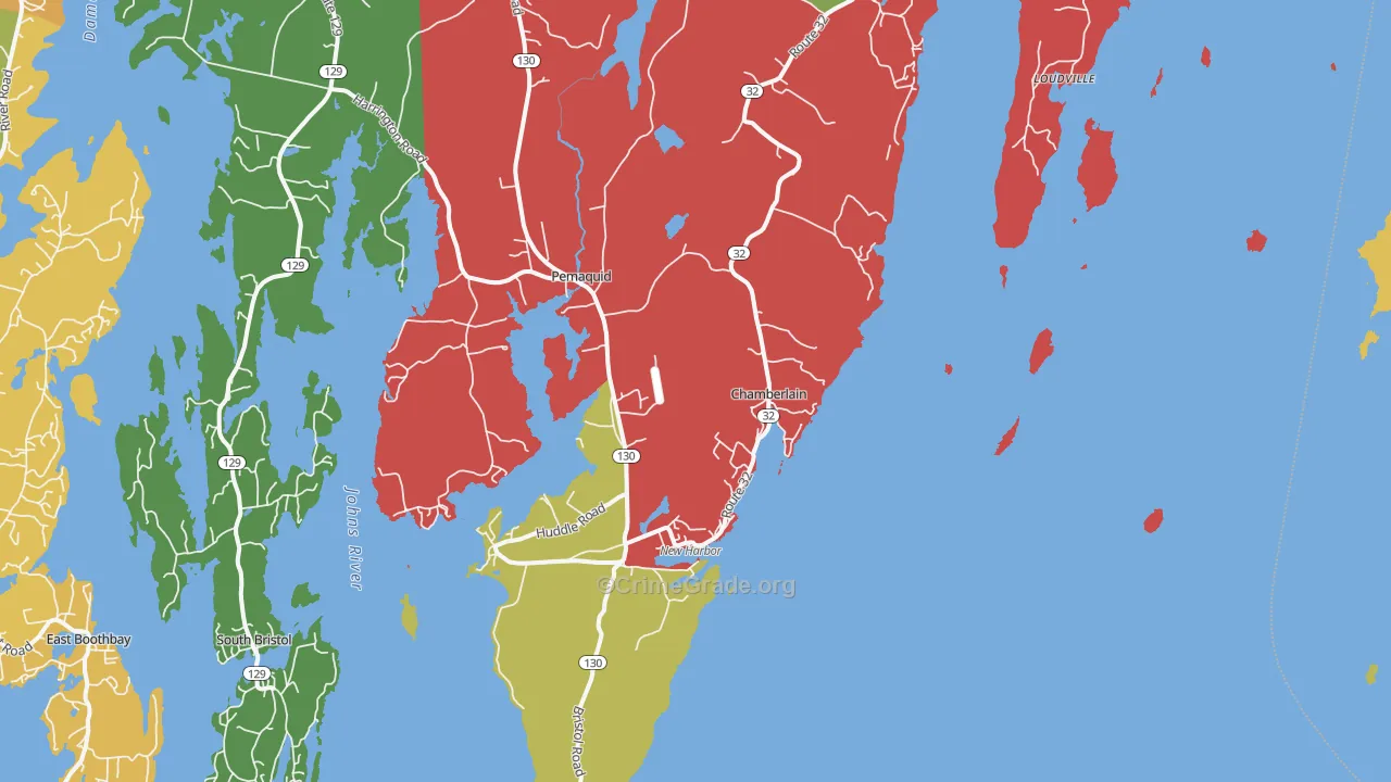 Chamberlain, ME Map of Drug-Related Crime Rates