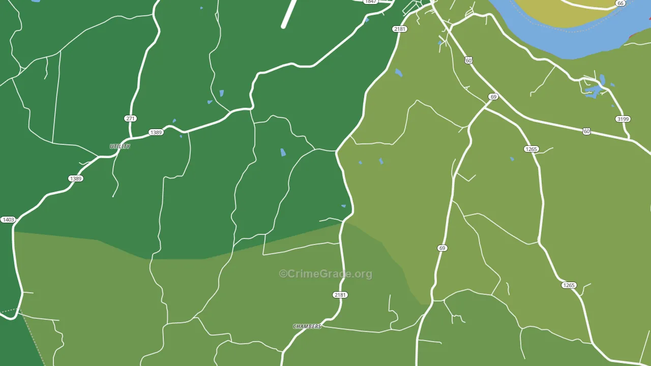 Chambers, KY Map of Drug-Related Crime Rates