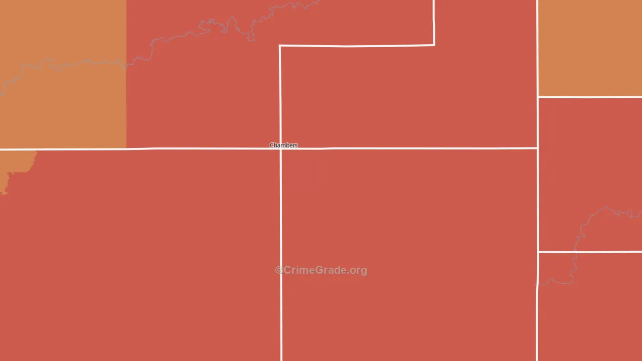 Chambers, NE Map of Drug-Related Crime Rates