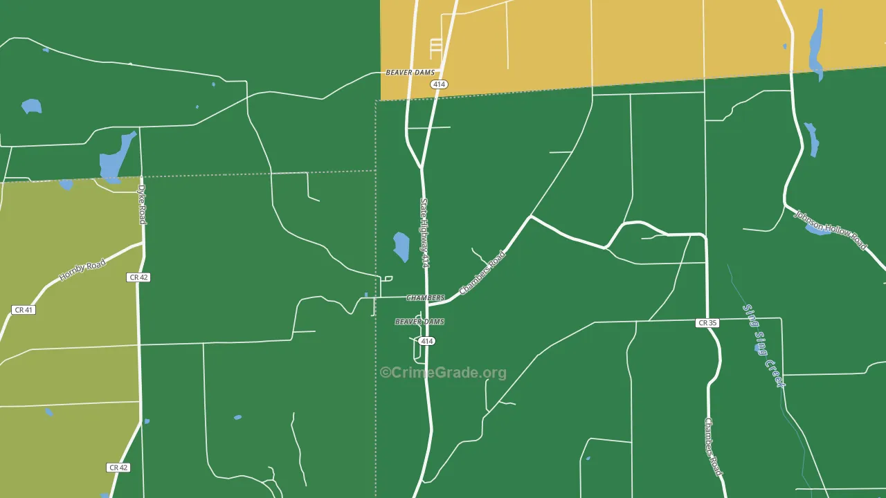 Chambers, NY Map of Drug-Related Crime Rates