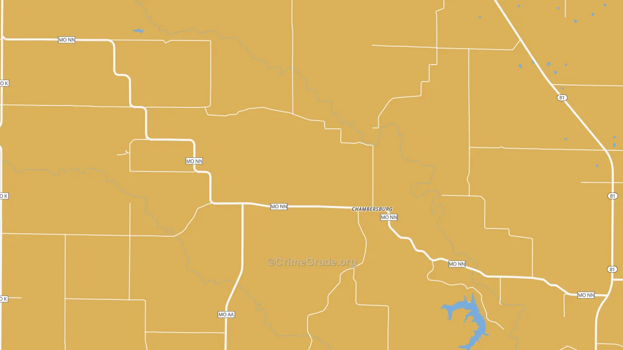 Chambersburg, MO Map of Drug-Related Crime Rates