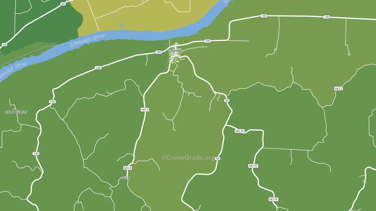 Chamois, MO Map of Drug-Related Crime Rates