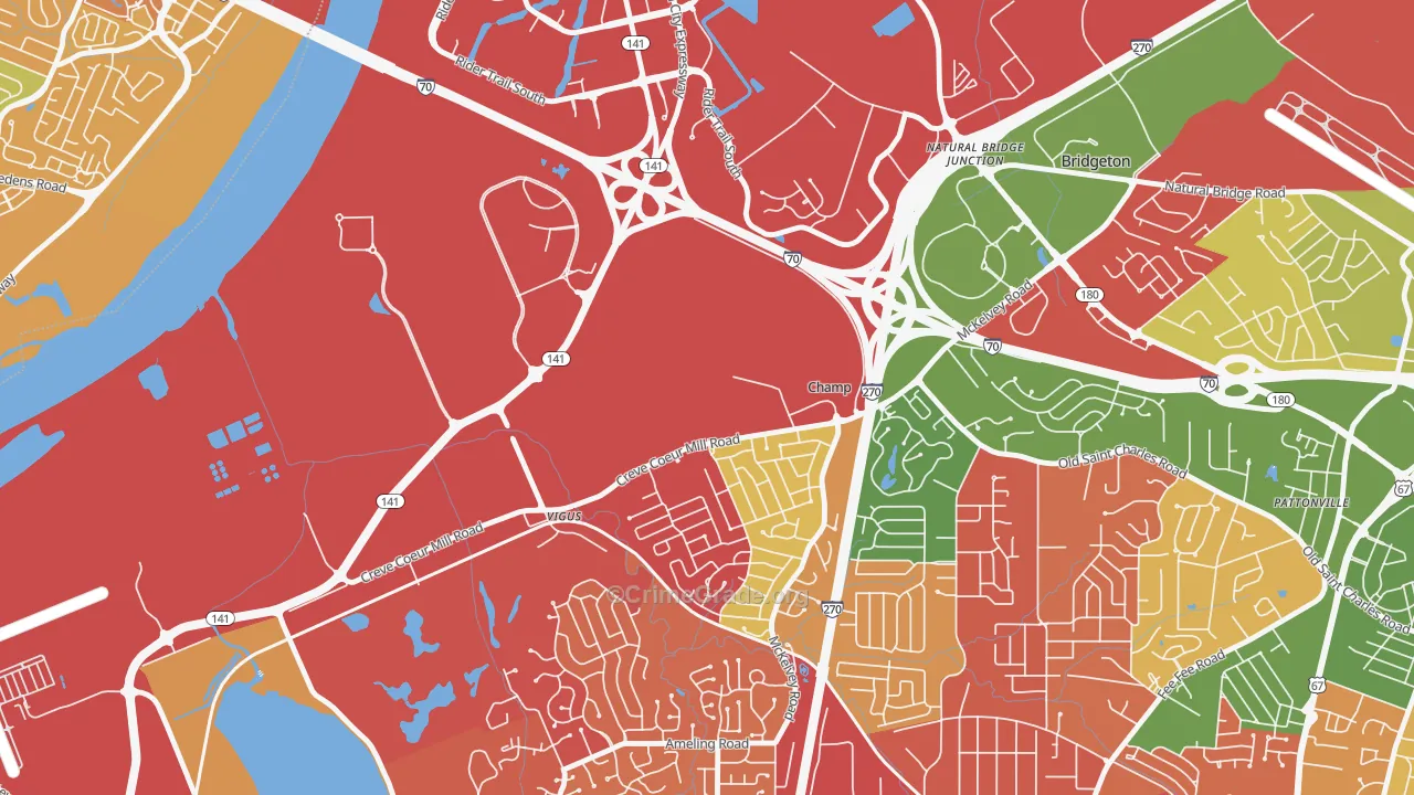 Champ, MO Map of Drug-Related Crime Rates