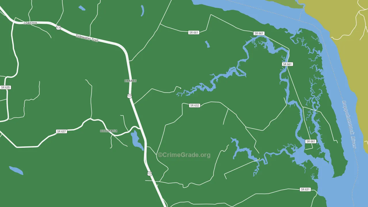 Chance, VA Map of Drug-Related Crime Rates
