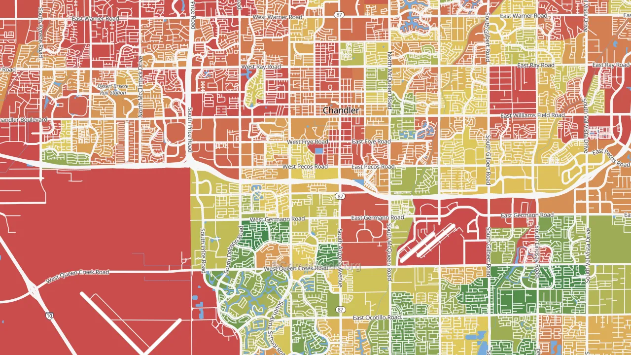Chandler, AZ Map of Drug-Related Crime Rates