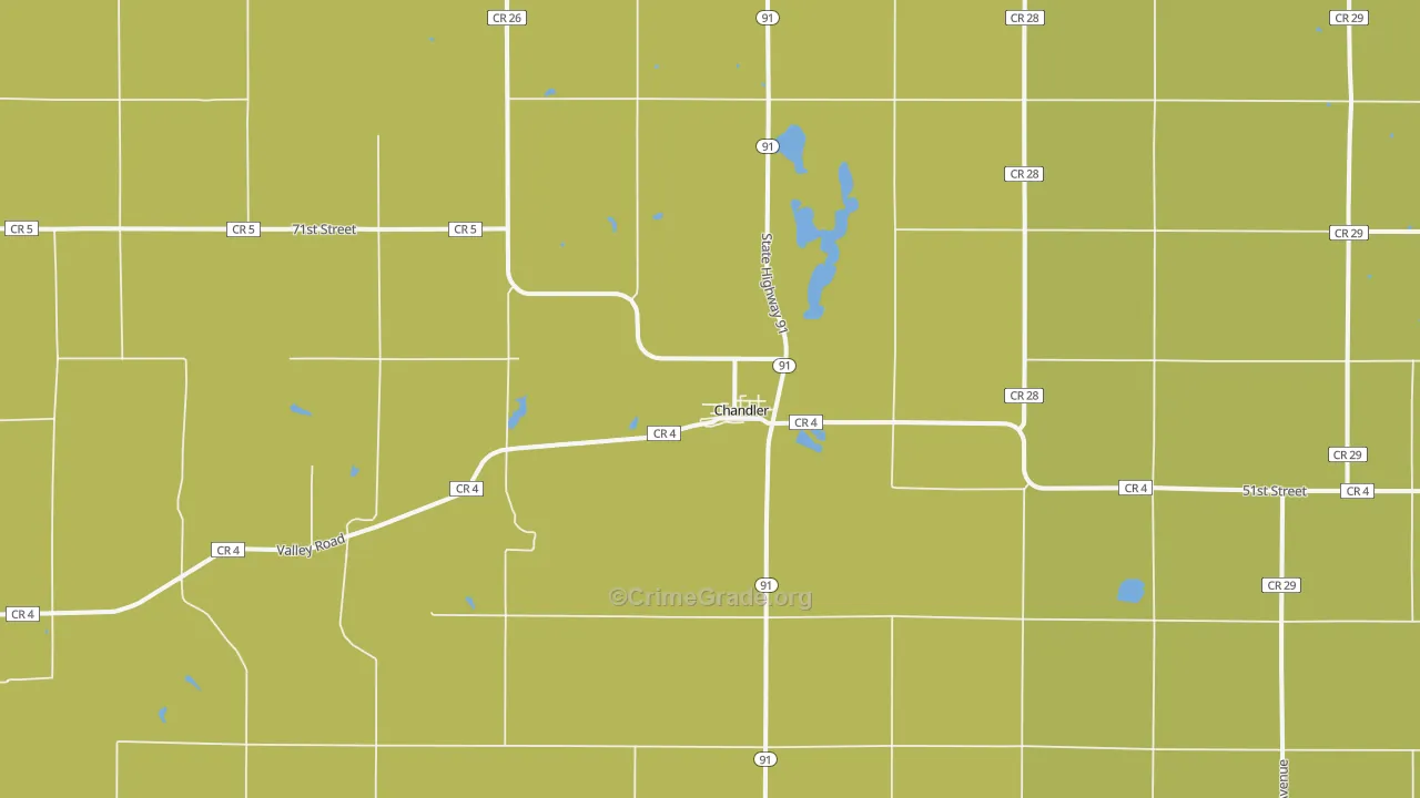 Chandler, MN Map of Drug-Related Crime Rates