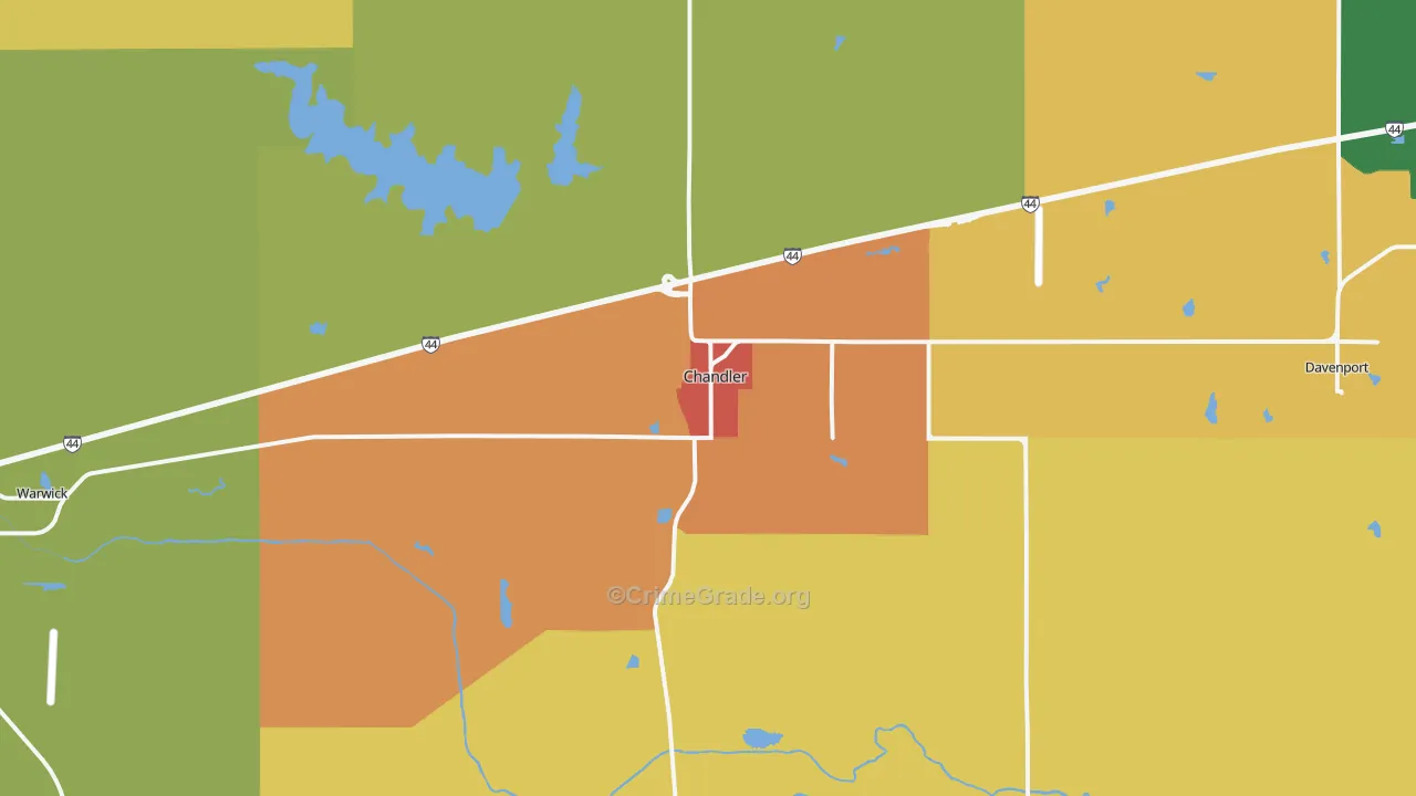Chandler, OK Map of Drug-Related Crime Rates