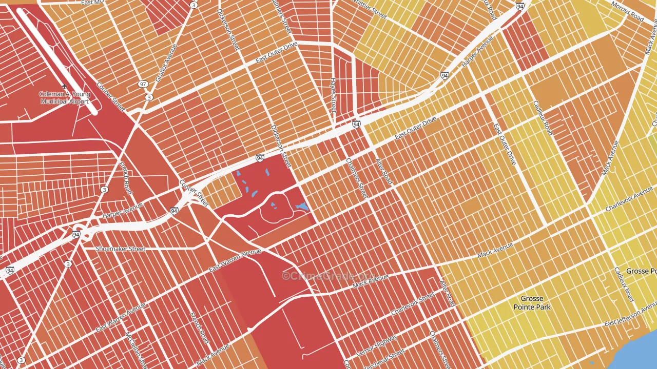 Chandler Park, Detroit, MI Map of Drug-Related Crime Rates