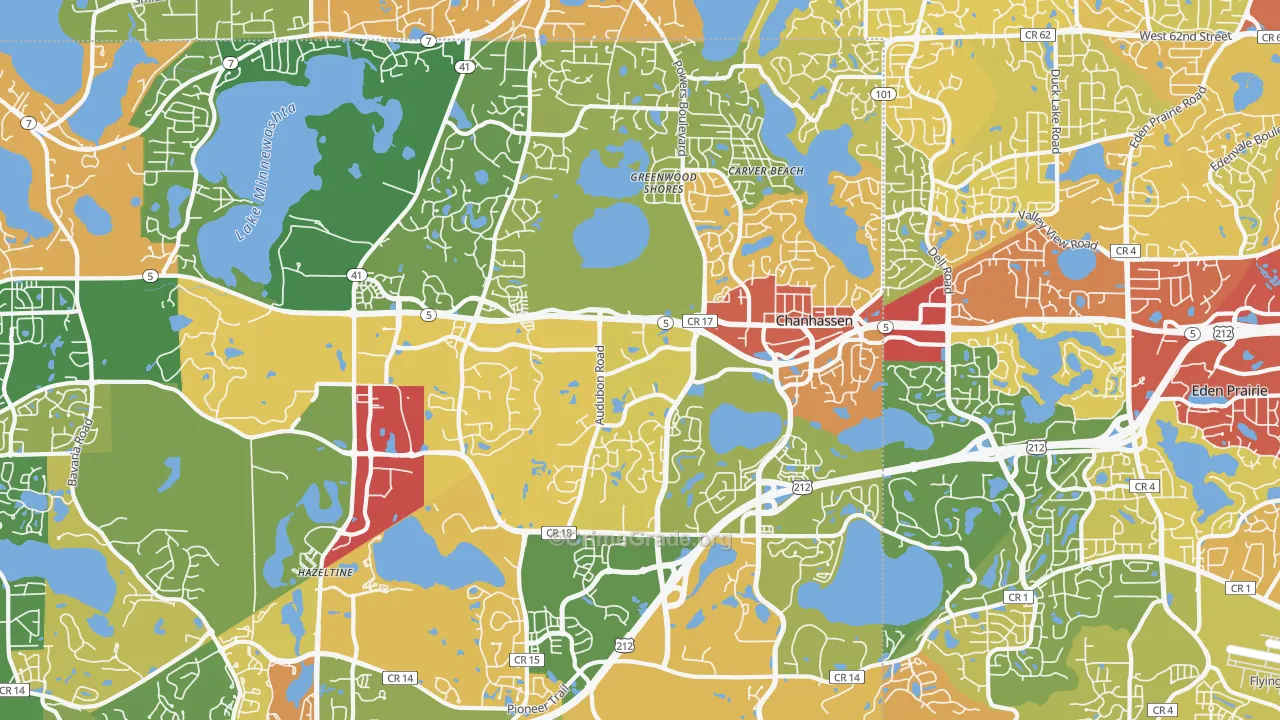 Chanhassen, MN Map of Drug-Related Crime Rates