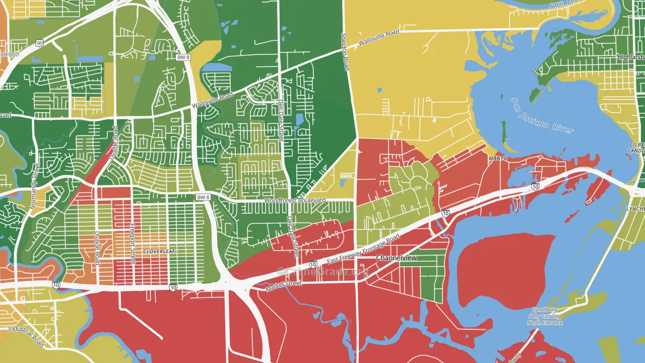 Channelview, TX Map of Drug-Related Crime Rates