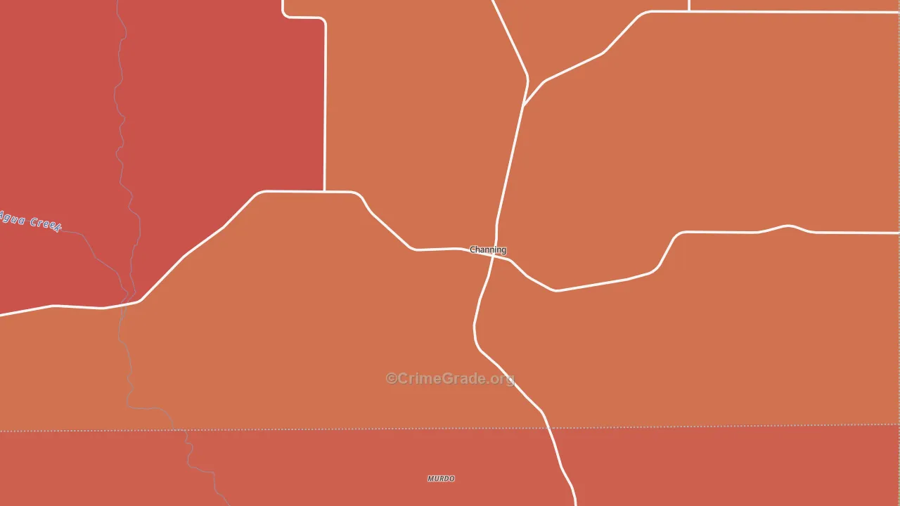Channing, TX Map of Drug-Related Crime Rates