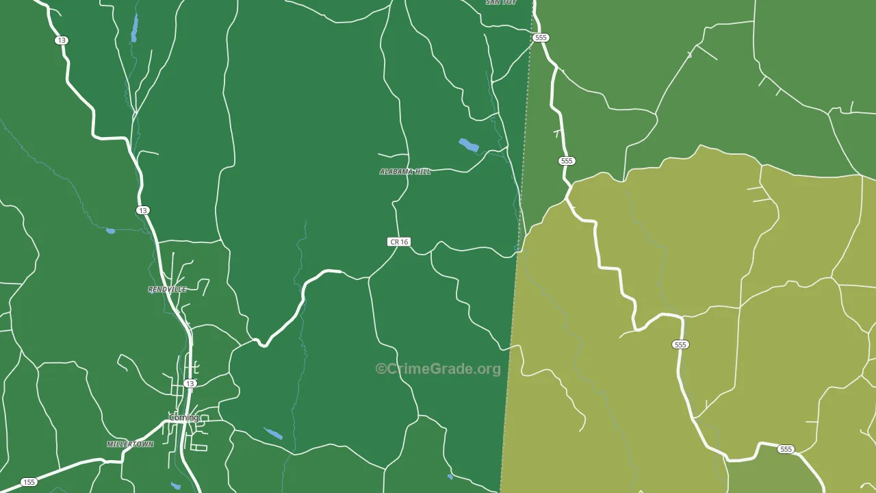 Chapel Hill, OH Map of Drug-Related Crime Rates