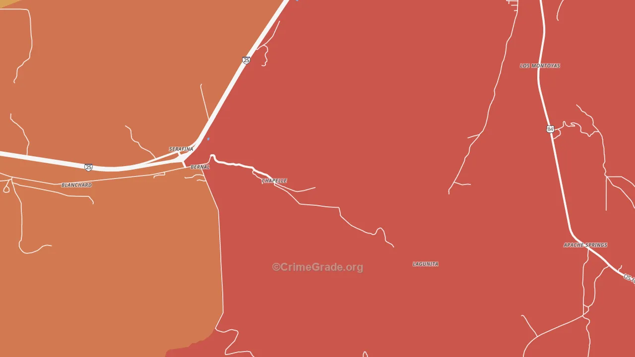 Chapelle, NM Map of Drug-Related Crime Rates