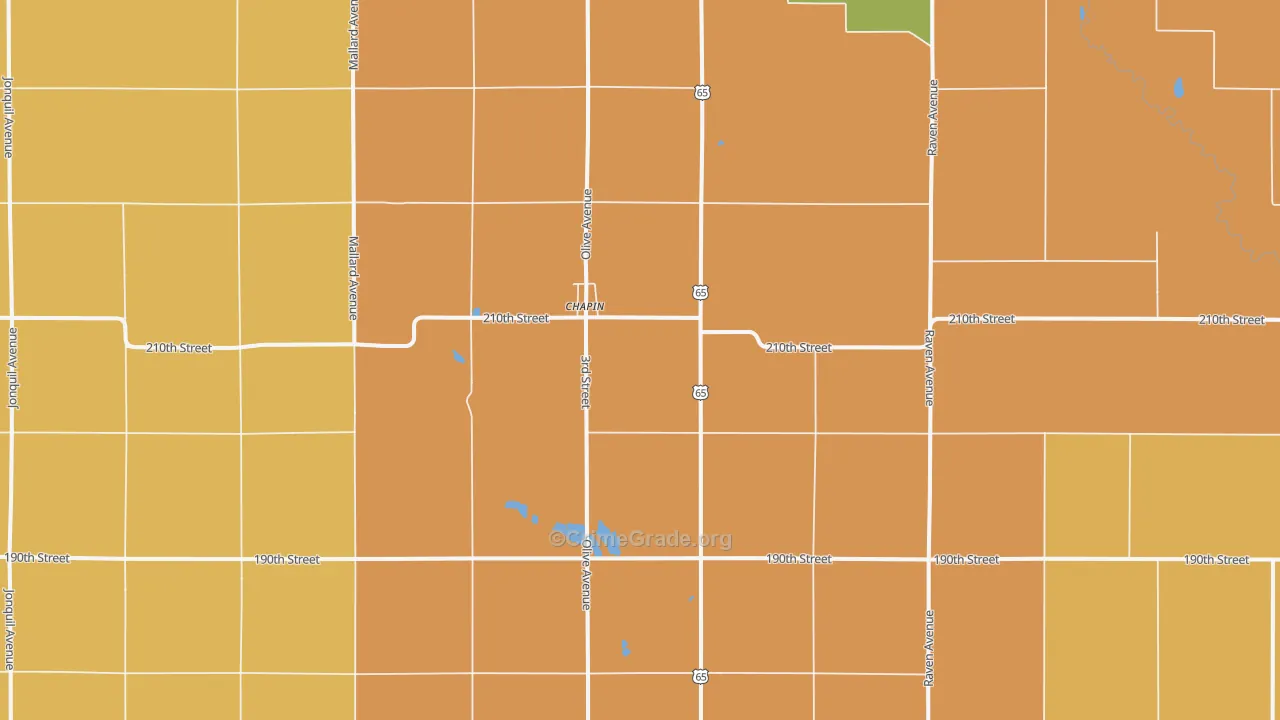 Chapin, IA Map of Drug-Related Crime Rates