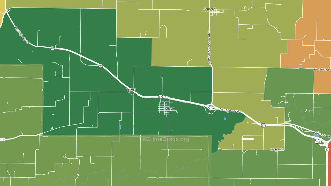 Chapin, IL Map of Drug-Related Crime Rates