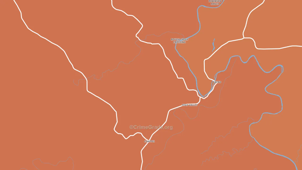 Chappel, TX Map of Drug-Related Crime Rates