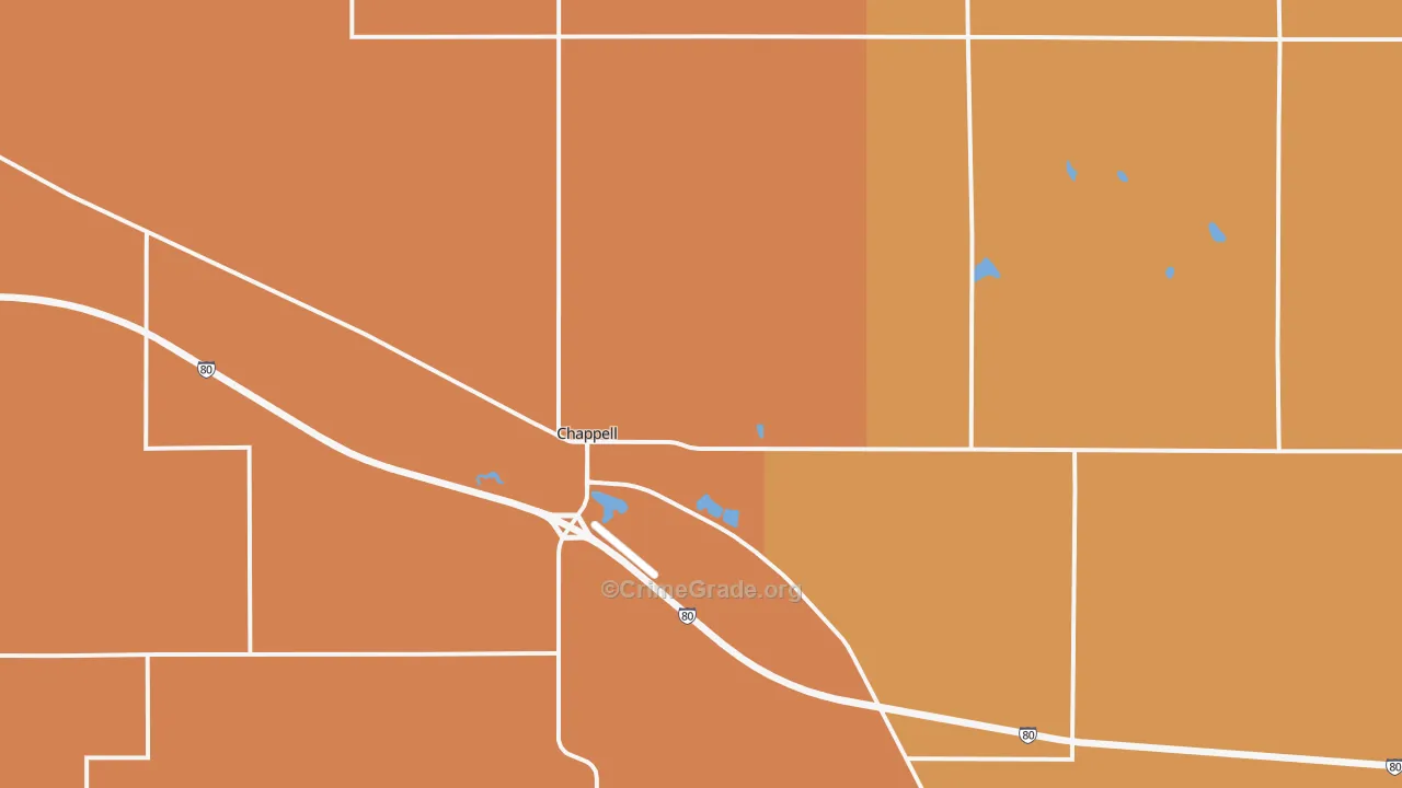 Chappell, NE Map of Drug-Related Crime Rates