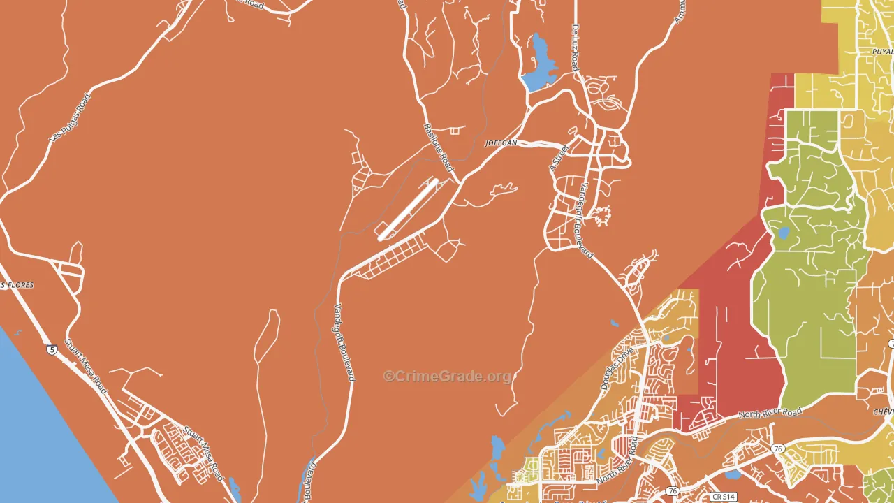 Chappo, CA Map of Drug-Related Crime Rates