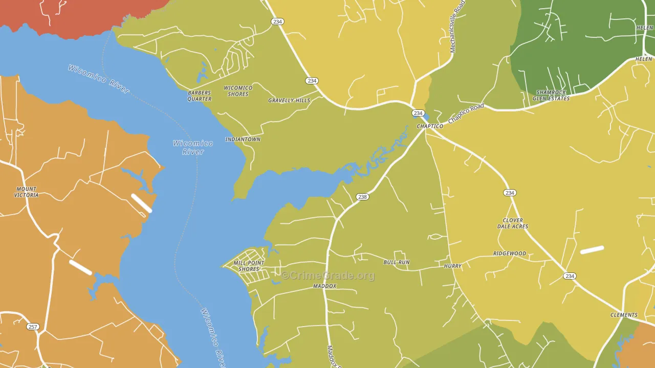 Chaptico, MD Map of Drug-Related Crime Rates