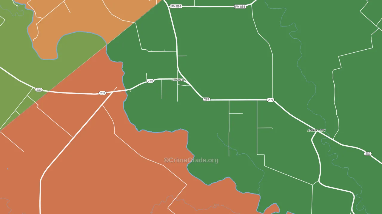 Charco, TX Map of Drug-Related Crime Rates