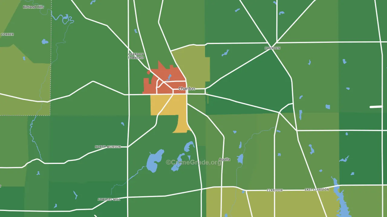 Chardon, OH Map of Drug-Related Crime Rates