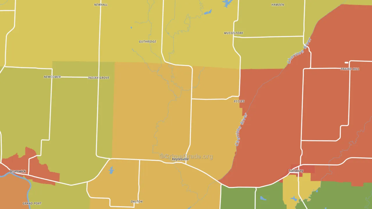 Chariton County, MO Map of Drug-Related Crime Rates