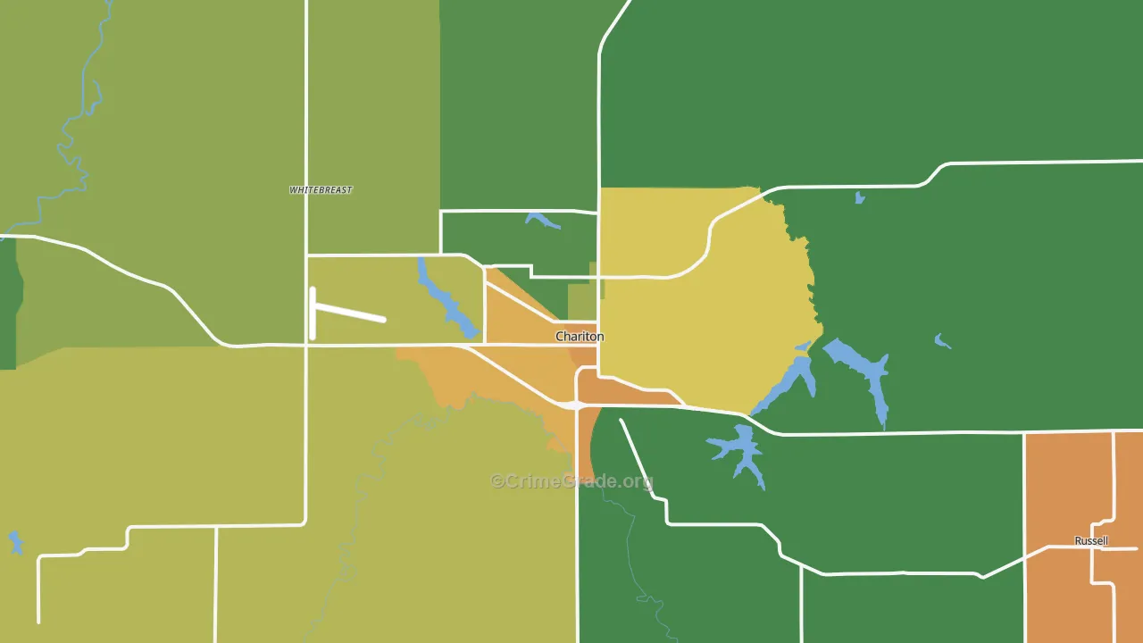 Chariton, IA Map of Drug-Related Crime Rates